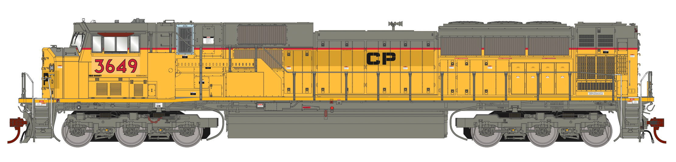 Athearn Genesis G27380 HO Scale EMD SD90MAC "ex-UP" Canadian Pacific CP 3649 DCC Sound