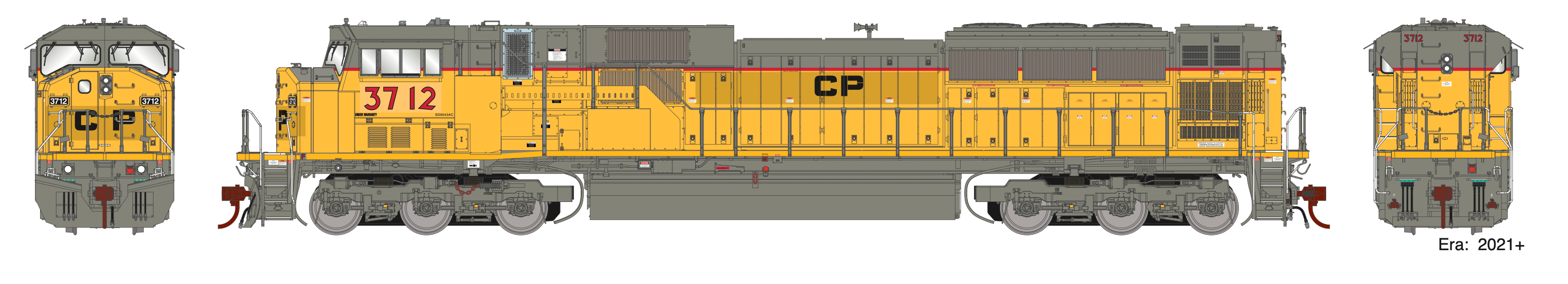 Athearn Genesis G27381 HO Scale EMD SD90MAC "ex-UP" Canadian Pacific CP 3712 DCC Sound