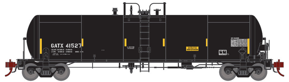 Athearn Genesis G40188 HO Scale GATC 20,000 Gal Tank Car Black GATX 41527