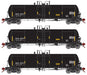 Athearn Genesis G40191 HO Scale GATC 20,000 Gal Tank Car Black GATX 3 Pack