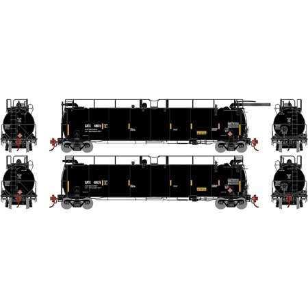 Athearn Genesis G67933 HO Scale Tank Train A/B Set "Yellow Stripes" GATX 48615/48626