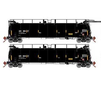 Athearn Genesis G67933 HO Scale Tank Train A/B Set "Yellow Stripes" GATX 48615/48626