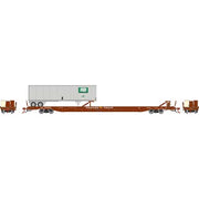 Athearn Genesis G69606 HO Scale F89-F Flatcar Trailer Train TTX 154869 with Penn Central Trailer