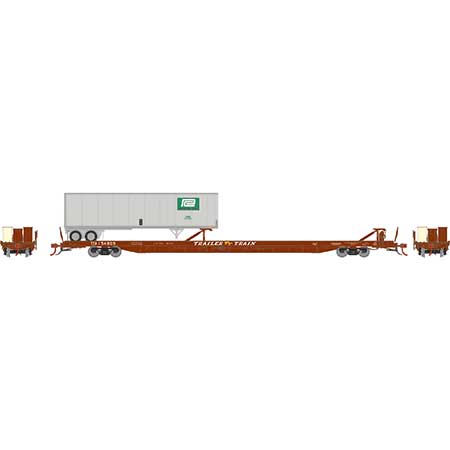 Athearn Genesis G69606 HO Scale F89-F Flatcar Trailer Train TTX 154869 with Penn Central Trailer