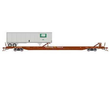 Athearn Genesis G69606 HO Scale F89-F Flatcar Trailer Train TTX 154869 with Penn Central Trailer