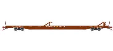 Athearn Genesis G69989 HO Scale F89-F 89'8" TOFC Flatcar Brown Trailer Train XTTX 153168