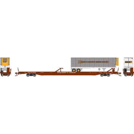 Athearn Genesis G69995 HO Scale F89-F Flatcar Brown Trailer Train XTTX 153655 with Digby Trailer