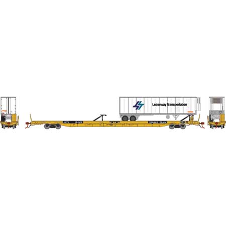 Athearn Genesis G70000 HO Scale F89-F Flatcar Trailer Train XTTX 154122 with Leaseway Trailer