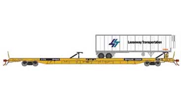 Athearn Genesis G70000 HO Scale F89-F Flatcar Trailer Train XTTX 154122 with Leaseway Trailer