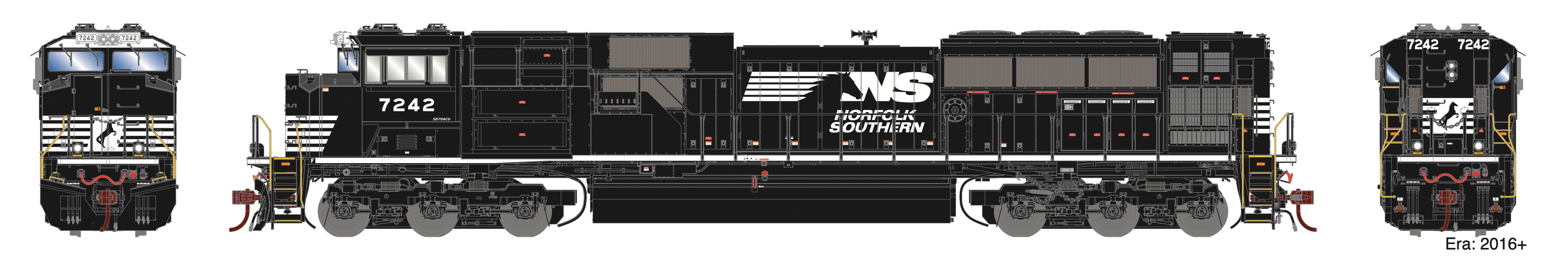 Athearn Genesis G75760 HO Scale SD70ACu Norfolk Southern NS 7281