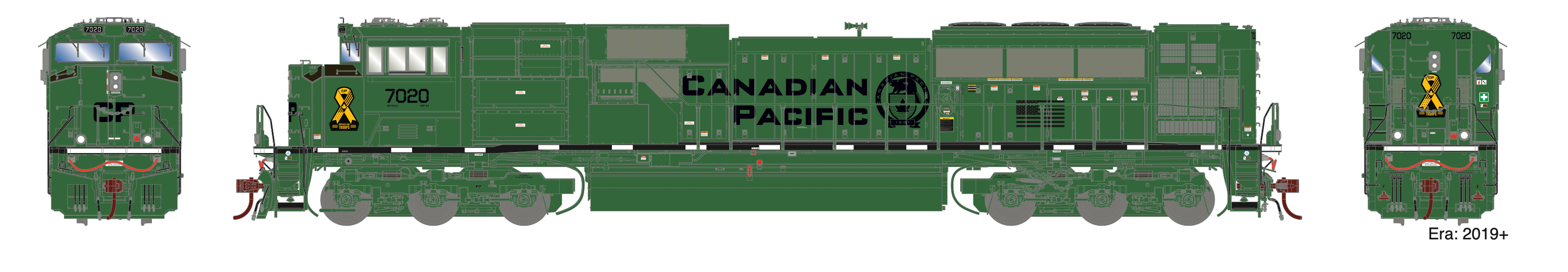 Athearn Genesis G75853 HO Scale SD70ACu Canadian Pacific Military CP 7020 DCC Sound