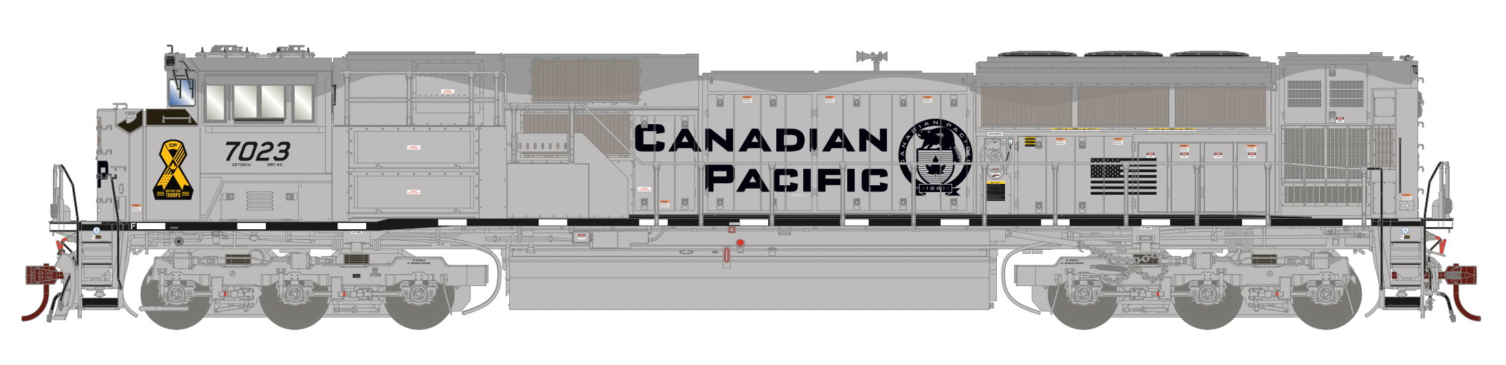 Athearn Genesis G75854 HO Scale SD70ACu Canadian Pacific Military CP 7023 DCC Sound