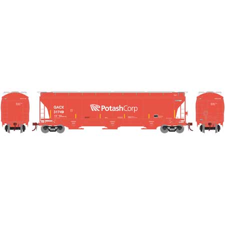 Athearn Genesis G89947 HO Scale Trinity 3 Bay Covered Hopper Potash Corp GACX 31749