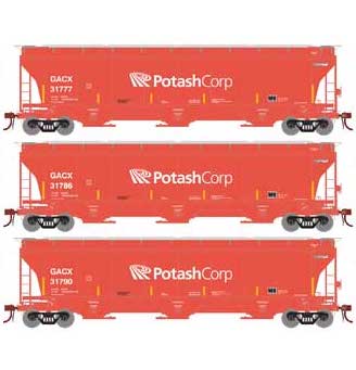 Athearn Genesis G89950 HO Scale Trinity 3 Bay Covered Hopper GACX 3 Pack #1