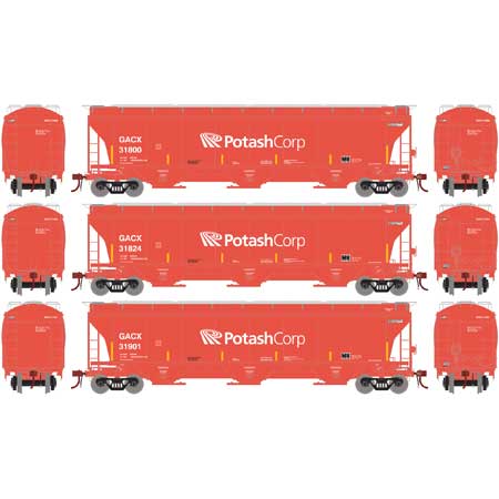 Athearn Genesis G89951 HO Scale Trinity 3 Bay Covered Hopper GACX 3 Pack #2