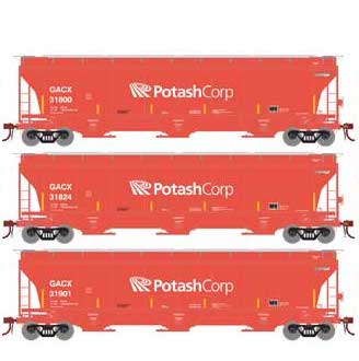 Athearn Genesis G89951 HO Scale Trinity 3 Bay Covered Hopper GACX 3 Pack #2