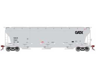Athearn Genesis G89954 HO Scale Trinity 3 Bay Covered Hopper GATX 7051