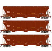 Athearn Genesis G89960 HO Scale Trinity 3 Bay Covered Hopper "Re-paint" BNSF 3 Pack