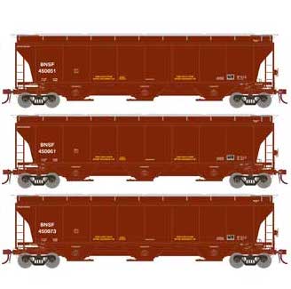 Athearn Genesis G89960 HO Scale Trinity 3 Bay Covered Hopper "Re-paint" BNSF 3 Pack