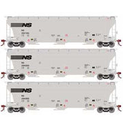 Athearn Genesis G89964 HO Scale Trinity 3 Bay Covered Hopper Norfolk Southern NS 3 Pack #2