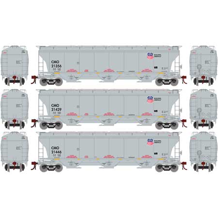 Athearn Genesis G89968 HO Scale Trinity 3 Bay Covered Hopper Union Pacific CMO 3 Pack #1