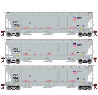 Athearn Genesis G89969 HO Scale Trinity 3 Bay Covered Hopper Union Pacific CMO 3 Pack #2