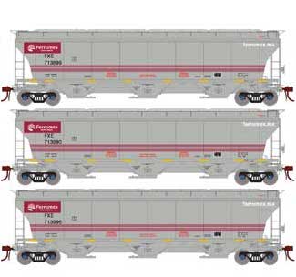 Athearn Genesis G89972 HO Scale Trinity 3 Bay Covered Hopper Ferromex FXE 3 Pack #1