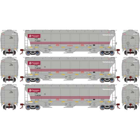Athearn Genesis G89973 HO Scale Trinity 3 Bay Covered Hopper Ferromex FXE 3 Pack #2