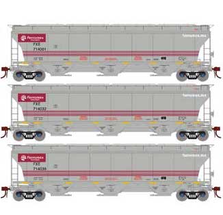 Athearn Genesis G89973 HO Scale Trinity 3 Bay Covered Hopper Ferromex FXE 3 Pack #2