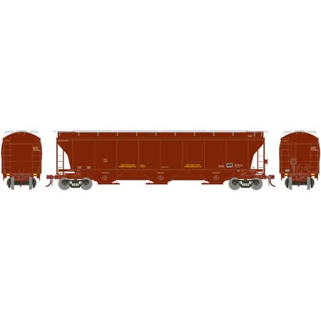 Athearn Genesis G89974 HO Scale Trinity 3 Bay Covered Hopper Brown Data Only