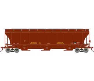 Athearn Genesis G89974 HO Scale Trinity 3 Bay Covered Hopper Brown Data Only