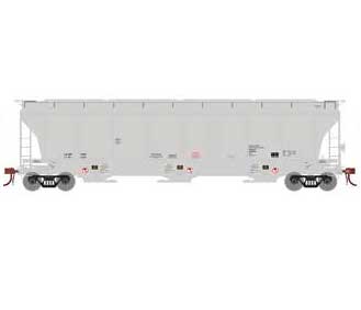 Athearn Genesis G89975 HO Scale Trinity 3 Bay Covered Hopper Grey Data Only