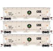 Athearn Genesis G89977 HO Scale Trinity 3 Bay Covered Hopper "Grain Express" CSX 3 Pack #1