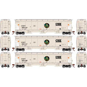 Athearn Genesis G89977 HO Scale Trinity 3 Bay Covered Hopper "Grain Express" CSX 3 Pack #1
