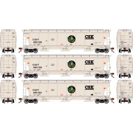 Athearn Genesis G89978 HO Scale Trinity 3 Bay Covered Hopper "Grain Express" CSX 3 Pack #2