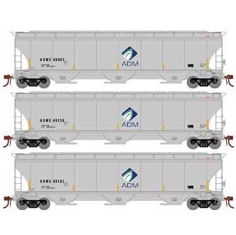 Athearn Genesis G89984 HO Scale Trinity 3 Bay Covered Hopper ADMX 3 Pack #1