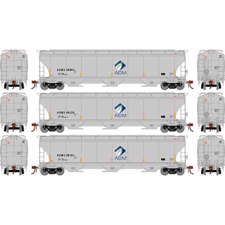 Athearn Genesis G89984 HO Scale Trinity 3 Bay Covered Hopper ADMX 3 Pack #1