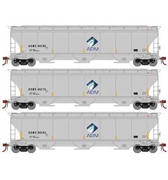 Athearn Genesis G89985 HO Scale Trinity 3 Bay Covered Hopper ADMX 3 Pa ...