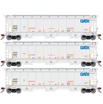 Athearn Genesis G89988 HO Scale Trinity 3 Bay Covered Hopper GATX/GACX 3 Pack