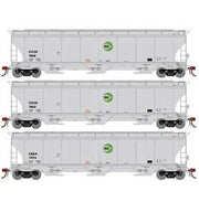 Athearn Genesis G89994 HO Scale Trinity 3 Bay Covered Hopper Cargill CGOX/CGEX 3 Pack #1