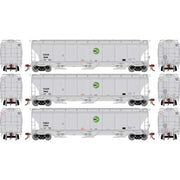 Athearn Genesis G89994 HO Scale Trinity 3 Bay Covered Hopper Cargill CGOX/CGEX 3 Pack #1