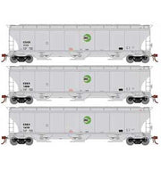 Athearn Genesis G89995 HO Scale Trinity 3 Bay Covered Hopper Cargill CGOX/CGEX 3 Pack #2