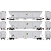 Athearn Genesis G89995 HO Scale Trinity 3 Bay Covered Hopper Cargill CGOX/CGEX 3 Pack #2