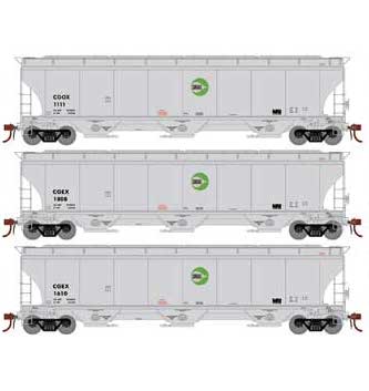 Athearn Genesis G89995 HO Scale Trinity 3 Bay Covered Hopper Cargill CGOX/CGEX 3 Pack #2