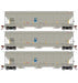 Athearn Genesis G90006 HO Scale Trinity 3 Bay Covered Hopper DJJX 3 Pack
