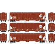 Athearn Genesis G90005 HO Scale Trinity 3 Bay Covered Hopper BNSF "Circle/Cross" 3 Pack #1