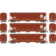 Athearn Genesis G90006 HO Scale Trinity 3 Bay Covered Hopper BNSF "Circle/Cross" 3 Pack #2