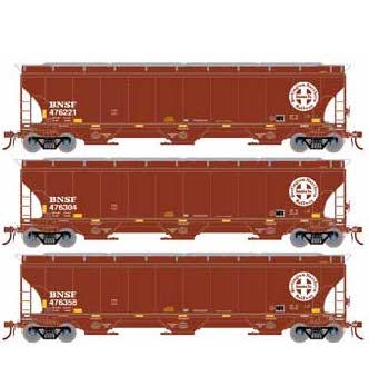 Athearn Genesis G90006 HO Scale Trinity 3 Bay Covered Hopper BNSF "Circle/Cross" 3 Pack #2