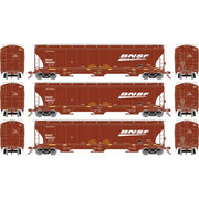 Athearn Genesis G90009 HO Scale Trinity 3 Bay Covered Hopper BNSF "Wedge/Swoosh" 3 Pack #1