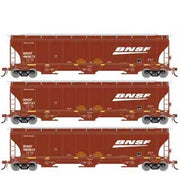 Athearn Genesis G90010 HO Scale Trinity 3 Bay Covered Hopper BNSF "Wedge/Swoosh" 3 Pack #2